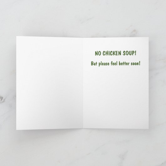 Funny Rooster NO CHICKEN SOUP wird gut Karte (Innenseite)