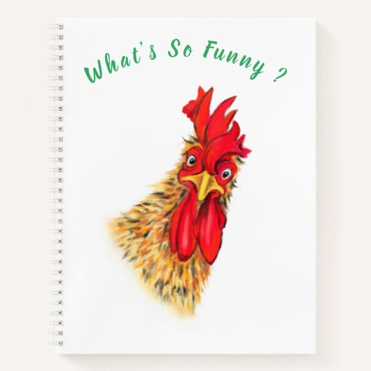 Funny Rooster Notebook - Custom Text Notizblock (Vorderseite)