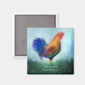 Funny Rooster Personalisiert Magnet (Vorderseite/Rückseite)