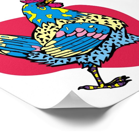 Funny Rooster Poster (Ecke)