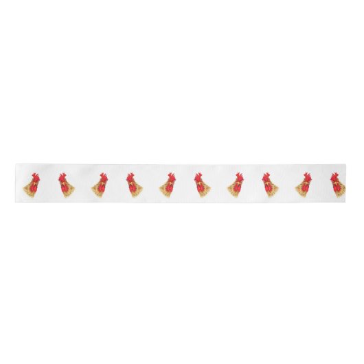Funny Rooster Ribbon Satinband (Vorderseite)