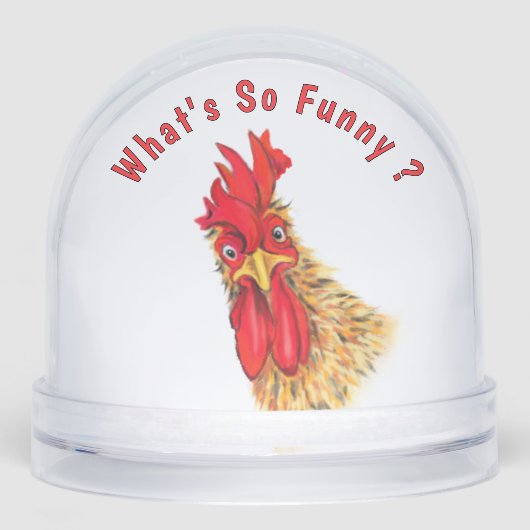 Funny Rooster Schneekugeln (Vorderseite)