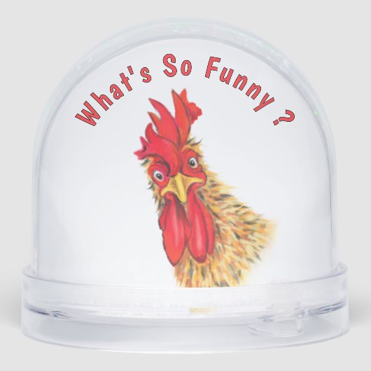 Funny Rooster Schneekugeln (Rückseite)