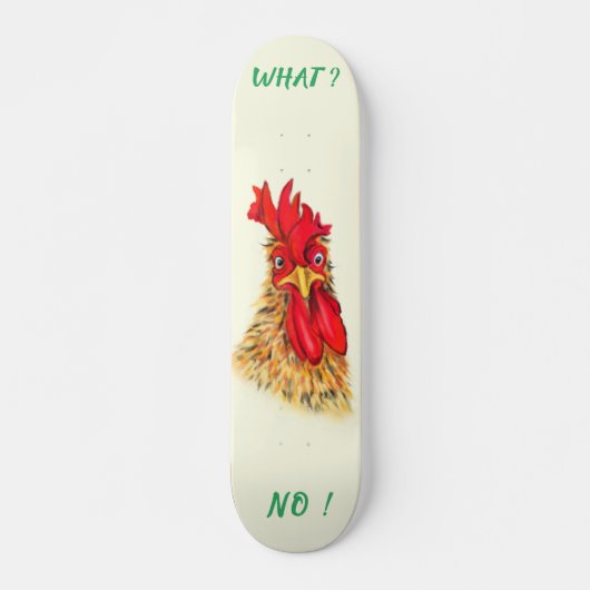 Funny Rooster Skateboard Custom Text (Vorne)
