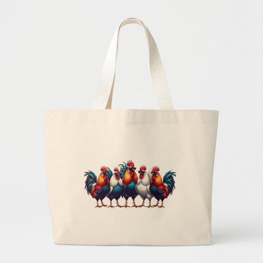 Funny Rooster Tote Bag with Sunglasses Jumbo Stoffbeutel (Vorne)