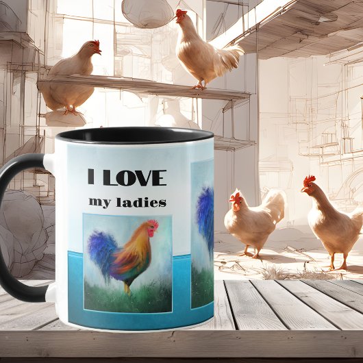 Funny Rooster Turquoise Kaffeetasse