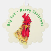 Funny Rooster Weihnachts-Ornament Karten Custom Te (Vorderseite)