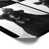 Funny Rooster With Sungles Photobooth Selfie Farm  Poster (Ecke)