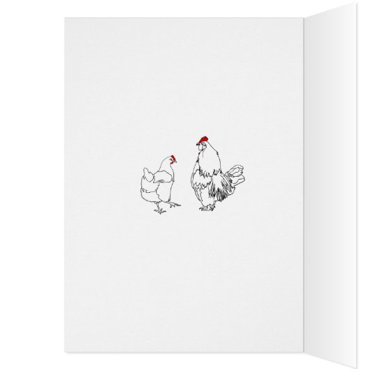 Funny Rooster Zeichne Quirky Farm Hähnchen Art (Innen (Links))