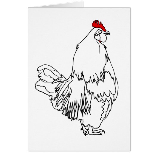 Funny Rooster Zeichne Quirky Farm Hähnchen Art (Vorne)