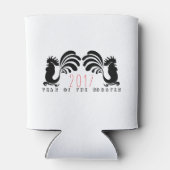 Funny Roosters Chinesisches Neujahr 2017 kann kühl Dosenkühler (Rückseite)