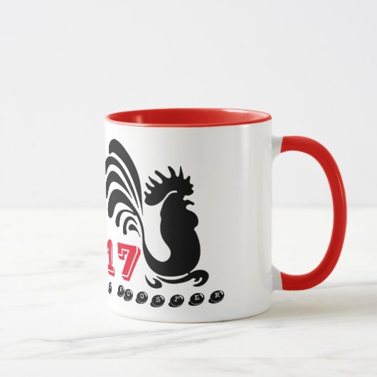 Funny Roosters Chinesisches Neujahr 2017 Tasse 2 (Rechts)