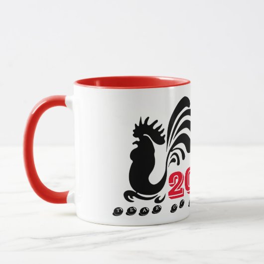 Funny Roosters Chinesisches Neujahr 2017 Tasse 2 (Links)