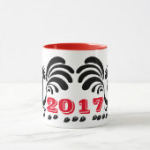 Funny Roosters Chinesisches Neujahr 2017 Tasse 2 (Zentrum)