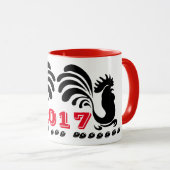 Funny Roosters Chinesisches Neujahr 2017 Tasse 2 (VorderseiteRechts)