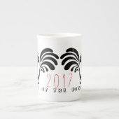 Funny Roosters Chinesisches Neujahr 2017 Tasse 3 (Vorderseite)