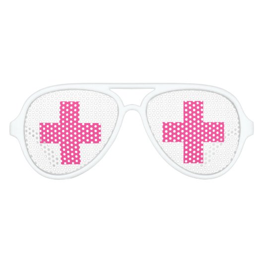 Funny rosa Crossschwester Kostüm Party Schattierun Partybrille (Vorderseite)