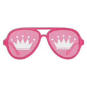 Funny rosa Party mit Princess Crown Sonnenbrille