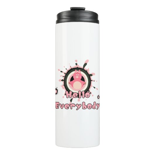 Funny rosa Schwein Thermosbecher (Vorderseite)