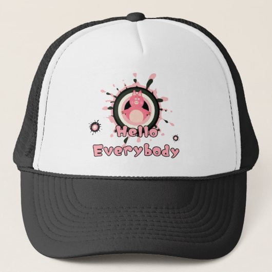 Funny rosa Schwein Truckerkappe (Vorderseite)