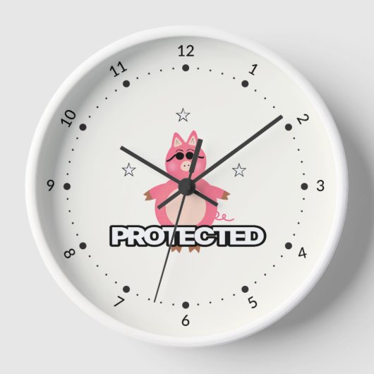 Funny rosa Schwein Uhr (Vorderseite)