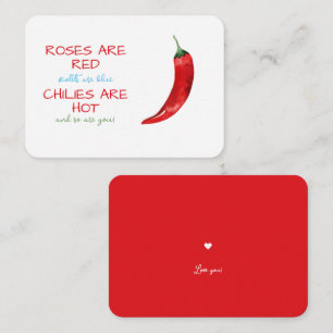 Funny Rose sind Red Chili Gedicht Valentine's Day Mitteilungskarte