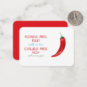 Funny Rose sind Red Chili Gedicht Valentine's Day Mitteilungskarte (Vorderseite/Rückseite Beispiel)