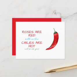 Funny Rose sind Red Chili Gedicht Valentine's Day Postkarte