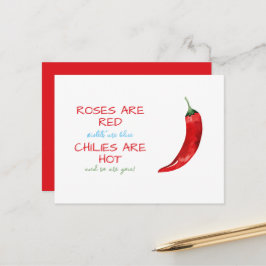 Funny Rose sind Red Chili Gedicht Valentine's Day Postkarte