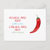 Funny Rose sind Red Chili Gedicht Valentine's Day Postkarte (Vorderseite)