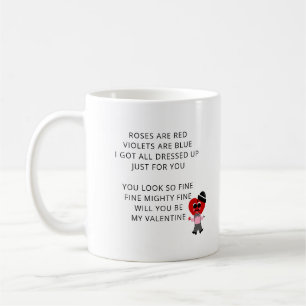 Funny Rose sind Red Gedicht Valentines Girlfriend Kaffeetasse