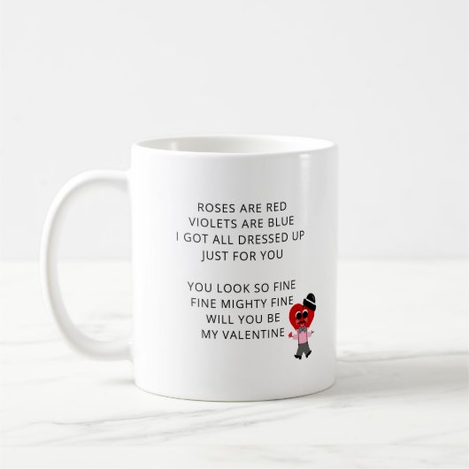 Funny Rose sind Red Gedicht Valentines Girlfriend Kaffeetasse (Links)