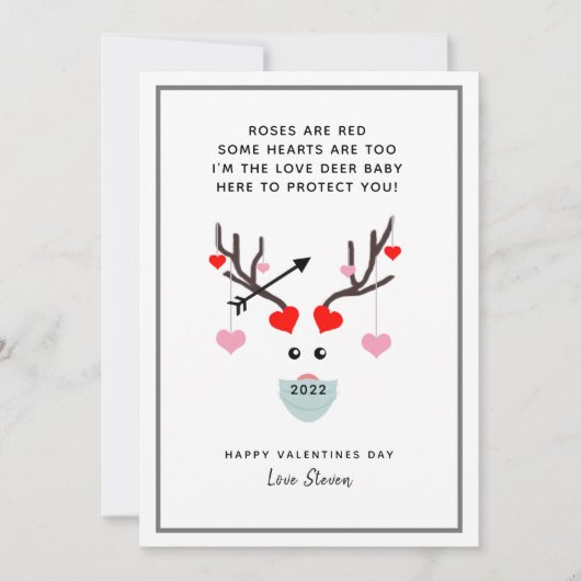 Funny Rose sind Red Valentinstag 2022 Name Karte (Vorderseite)