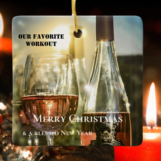 Funny Rosé Wine Workout Personalisiert Keramikornament