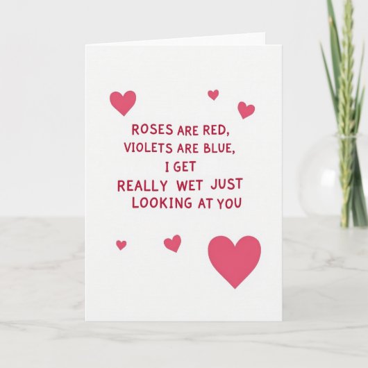 Funny Roses Are Red Naughty Card Karte (Vorderseite)