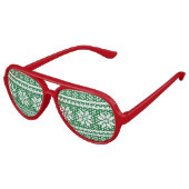 Funny rot und grün Ugly Christmas Sweater Sonnenbrille (Schrägansicht)