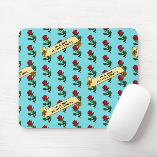 Funny Rote Rose bin ich eine Rose zwischen Thorns Mousepad (Mit Mouse)