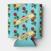 Funny Rote Rose Cold Cans Warmes Herz Band Muster Dosenkühler (Vorderseite)