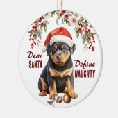 Funny Rottweiler definiert Schönheit Weihnachten Keramik Ornament (Links)