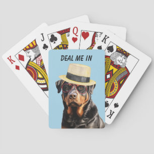 Funny Rottweiler Dog Deal Me In Spielkarten