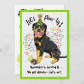 Funny Rottweiler Dog Donuts Geburtstagsparty Einladung (Vorne/Hinten)