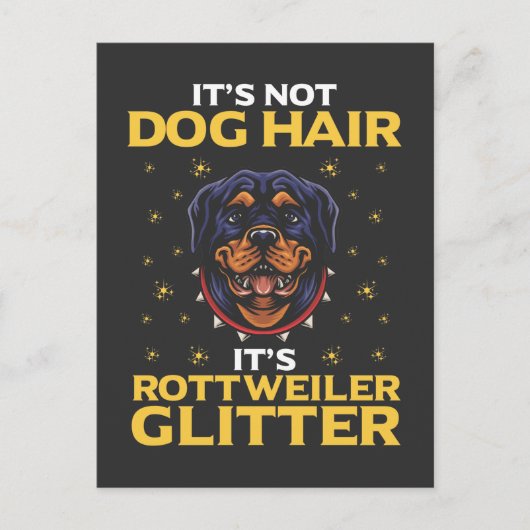 Funny Rottweiler Dog Hair Spaß Postkarte (Vorderseite)