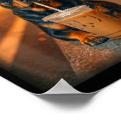 Funny rottweiler drinking iced coffee lover dog poster (Ecke)
