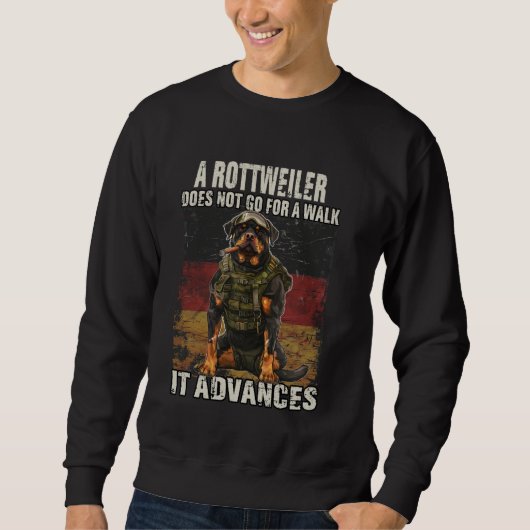 Funny Rottweiler Gassi T für Hundetraining Sweatshirt (Vorderseite)