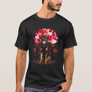 Funny Rottweiler Herz Valentinstag Dog Vater Mama T-Shirt