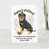 Funny Rottweiler Hund Geburtstagskarte Donuts