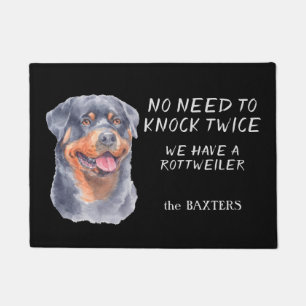 Funny Rottweiler Keine Notwendigkeit zu knock zwei Fußmatte