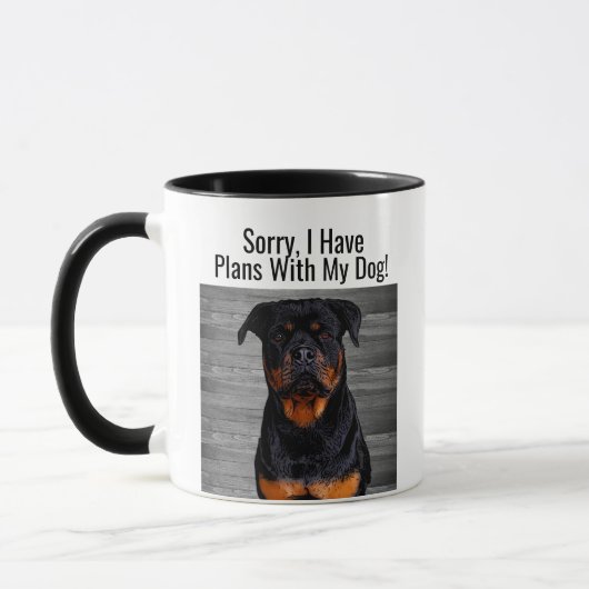 Funny Rottweiler plant mit Hundin Tasse (Links)