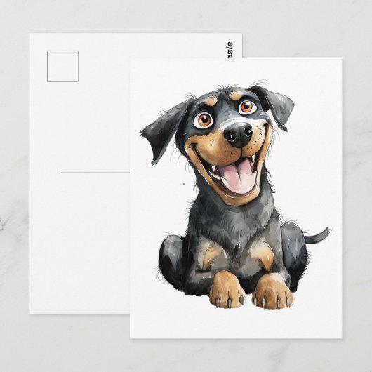 Funny Rottweiler Postkarte (Vorne/Hinten)