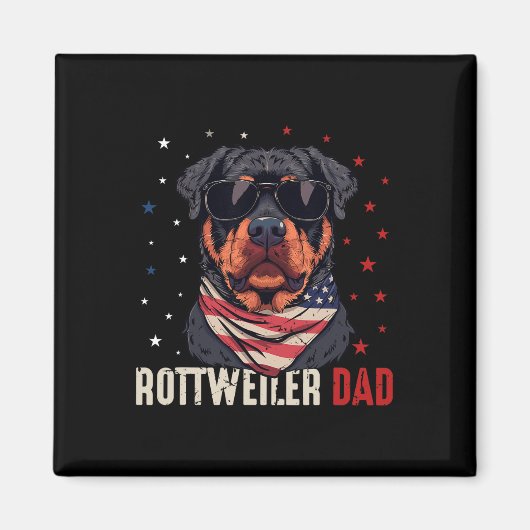 Funny Rottweiler Vater US Stars 4. Juli Väter Magnet (Vorne)
